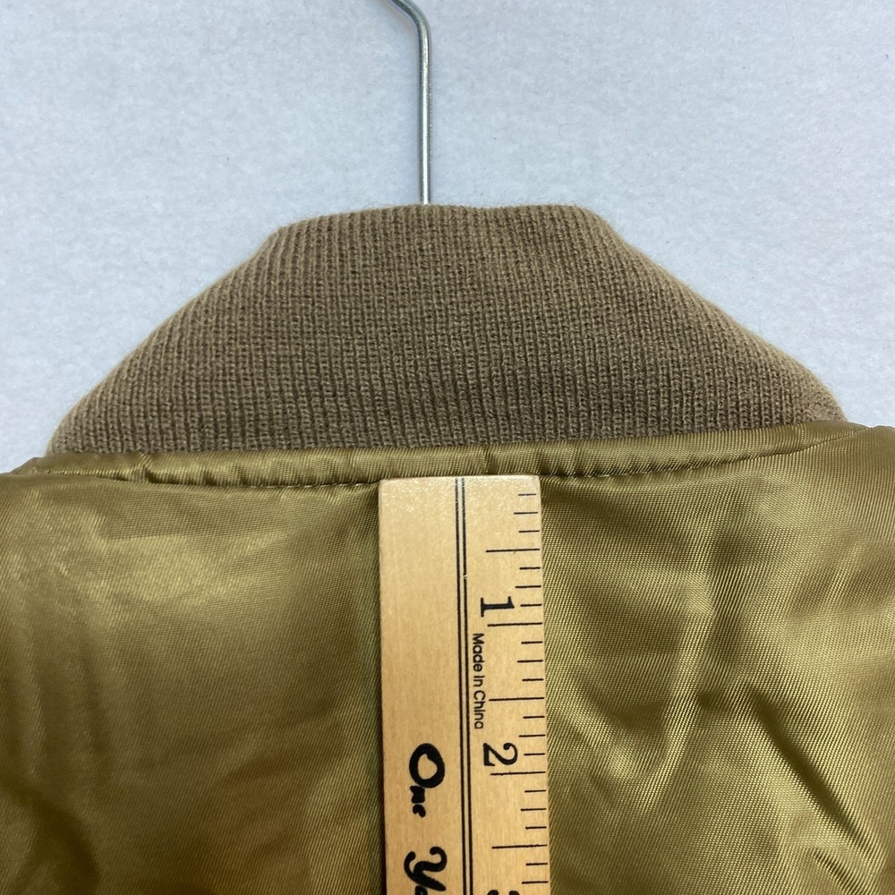 MA-1 Air Force Military Flight Jacket Mens Small Green Full Zip Orange Lining - Picture 13 of 13